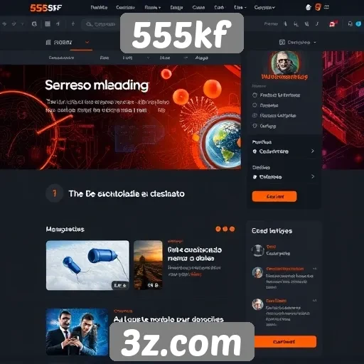 Análise da interface do usuário no site 555kf